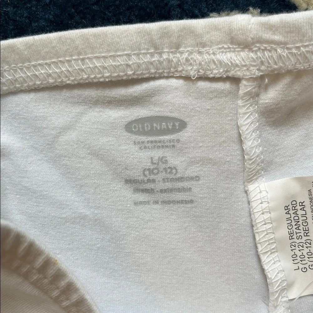 Old Navy Classic White Cotton Dress Leggings Lace Trim Hem New